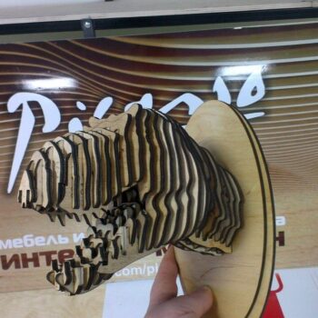 Intra απο ξύλο plywood 3mm-4mm πάχος - Διακόσμηση τοίχου κεφαλής Dinosaur Tirex Δίασταση 30x30 cm Intraeaxys-51rr5yd1 - Image 1