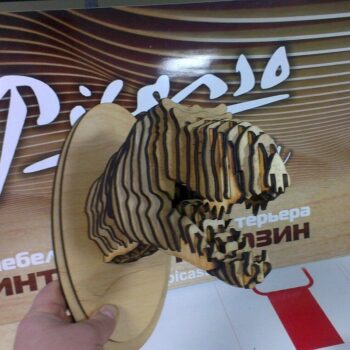 Intra απο ξύλο plywood 3mm-4mm πάχος - Διακόσμηση τοίχου κεφαλής Dinosaur Tirex Δίασταση 30x30 cm Intraeaxys-51rr5yd1 - Image 3