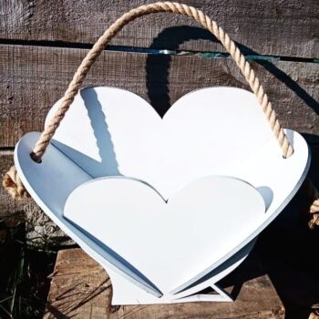 Intra απο ξύλο plywood 3mm-4mm πάχος - Καλάθι λουλουδιών σε σχήμα καρδιάς Δίασταση 30x30 cm Intraeaxys-d1lv88yo - Image 1