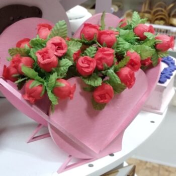 Intra απο ξύλο plywood 3mm-4mm πάχος - Καλάθι λουλουδιών σε σχήμα καρδιάς Δίασταση 30x30 cm Intraeaxys-d1lv88yo - Image 3