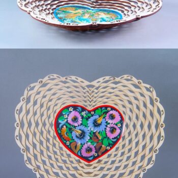 Intra απο ξύλο plywood 3mm-4mm πάχος - Καλάθι φρούτων λουλουδιών Καλάθι καραμελών Δίασταση 30x30 cm Intraeaxys-6o3yjdr7 - Image 1