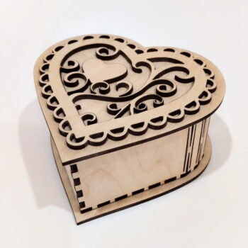 Intra απο ξύλο plywood 3mm-4mm πάχος - Ξύλινο Κουτί Καρδιά με Καπάκι Δίασταση 30x30 cm Intraeaxys-51rr9lr1 - Image 1