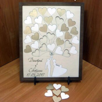 Intra απο ξύλο plywood 3mm-4mm πάχος - Εξατομικευμένο 3D Βιβλίο Επισκεπτών Γάμος Εναλλακτικές Βιβλίο επισκεπτών με καρδιά Δίασταση 30x30 cm Intraeaxys-d1lvwppo - Image 1