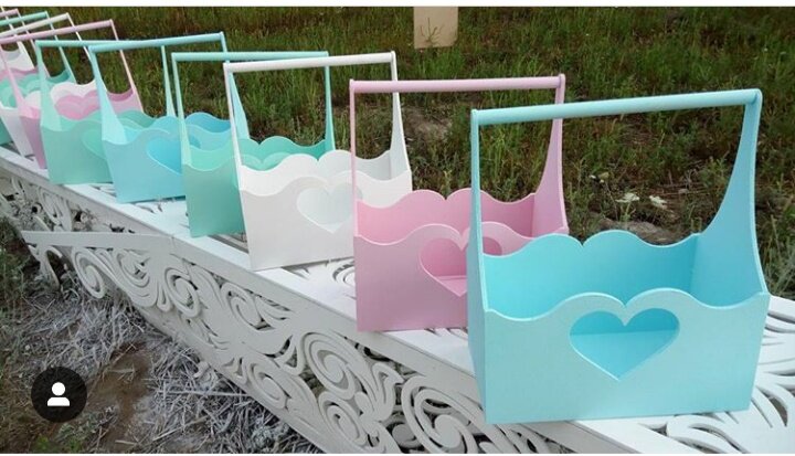 Intra απο ξύλο plywood 3mm-4mm πάχος - Καλάθι με καρδιά λαβής Δίασταση 30x30 cm Intraeaxys-075yz28o