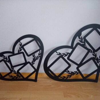 Intra απο ξύλο plywood 3mm-4mm πάχος - Κρεμαστή γκαλερί πολλαπλών καρέ σε σχήμα καρδιάς Δίασταση 30x30 cm Intraeaxys-lopqke37 - Image 1