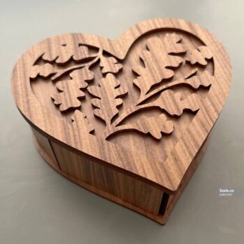 Intra απο ξύλο plywood 3mm-4mm πάχος - Κουτί κοσμημάτων σε σχήμα καρδιάς Δίασταση 30x30 cm Intraeaxys-pok3z4d7 - Image 1