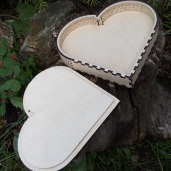 Intra απο ξύλο plywood 3mm-4mm πάχος - Κουτί δώρου δύο καρδιές Δίασταση 30x30 cm Intraeaxys-qommgrko - Image 4