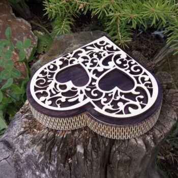 Intra απο ξύλο plywood 3mm-4mm πάχος - Κουτί δώρου δύο καρδιές Δίασταση 30x30 cm Intraeaxys-qommgrko - Image 5