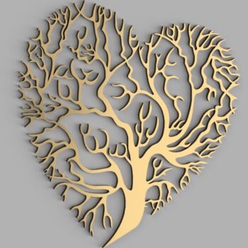 Intra απο ξύλο plywood 3mm-4mm πάχος - Διακόσμηση τοίχου Heart Tree Δίασταση 30x30 cm Intraeaxys-eo20pp47 - Image 1