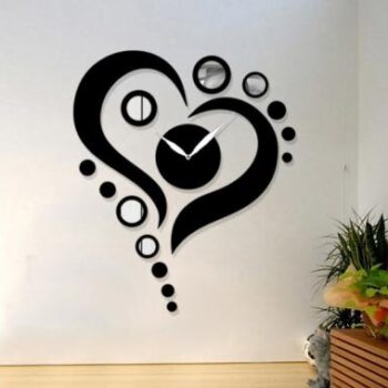 Intra απο ξύλο plywood 3mm-4mm πάχος - Ρολόι τοίχου σε σχήμα καρδιάς Δίασταση 30x30 cm Intraeaxys-91jdew51 - Image 1