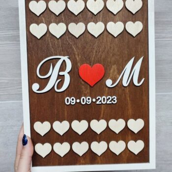 Intra απο ξύλο plywood 3mm-4mm πάχος - Καρδιά γάμου Δίασταση 30x30 cm Intraeaxys-p7ymxkz7 - Image 1