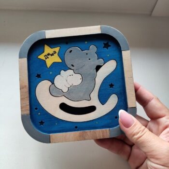 Intra απο ξύλο plywood 3mm-4mm πάχος - Παζλ Hippopotamuses For Kid Δίασταση 30x30 cm Intraeaxys-joed8x81 - Image 1