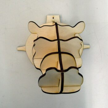 Intra απο ξύλο plywood 3mm-4mm πάχος - Hippo Head Wall Decor Τρόπαιο κεφαλής ζώων Δίασταση 30x30 cm Intraeaxys-eo20vm47 - Image 1