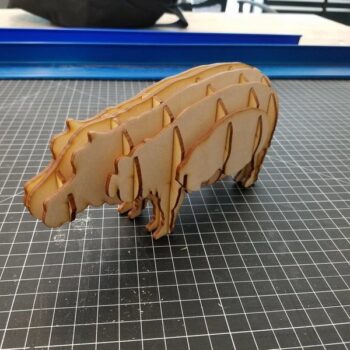 Intra απο ξύλο plywood 3mm-4mm πάχος - Αρχείο PDF Template Hippo Δίασταση 30x30 cm Intraeaxys-yon06v27 - Image 1