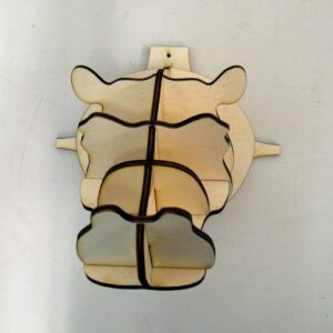 Intra απο ξύλο plywood 3mm-4mm πάχος - Σχέδιο παζλ Hippohead 4mm 3d Δίασταση 30x30 cm Intraeaxys-eo0rr3og
