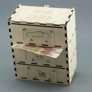 Intra απο ξύλο plywood 3mm-4mm πάχος - Χρηματοκιβώτιο τράπεζας χρημάτων με συρόμενο κάλυμμα Δίασταση 30x30 cm Intraeaxys-078y6vmo