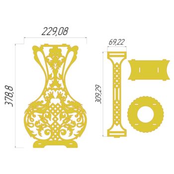 Intra απο ξύλο plywood 3mm-4mm πάχος - Βάζο διακόσμησης σπιτιού Δίασταση 30x30 cm Intraeaxys-51rr3rd1 - Image 3