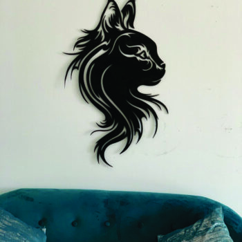 Intra απο ξύλο plywood 3mm-4mm πάχος - Διακόσμηση τοίχου γάτα Lynx Wall Art Δίασταση 30x30 cm Intraeaxys-qommqjpo - Image 3