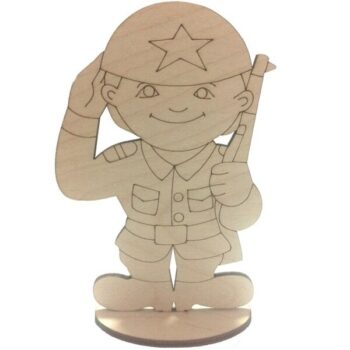 Intra απο ξύλο plywood 3mm-4mm πάχος - Παιχνίδι Soldier Stand Up Διακόσμηση Δίασταση 30x30 cm Intraeaxys-eo0qz051 - Image 1