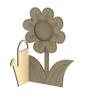 Intra απο ξύλο plywood 3mm-4mm πάχος - Κορνίζα Ποτιστήρι με λουλούδι Δίασταση 30x30 cm Intraeaxys-qommy05o - Image 1