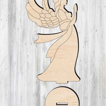 Intra απο ξύλο plywood 3mm-4mm πάχος - Ξύλινο στολίδι αγγέλου Δίασταση 10x10 cm Intraeaxys-eo0q6631 - Image 1