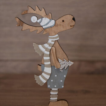 Intra απο ξύλο plywood 3mm-4mm πάχος - Χριστουγεννιάτικη διακόσμηση μόνιμων ελαφιών Δίασταση 30x30 cm Intraeaxys-lopq6y67 - Image 1