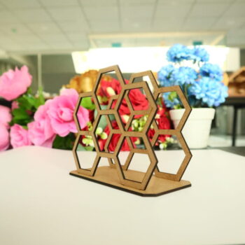 Intra απο ξύλο plywood 3mm-4mm πάχος - Κάθετη θήκη χαρτοπετσέτας με σχέδιο κηρήθρας Δίασταση 30x30 cm Intraeaxys-075y62ko - Image 5