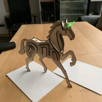 Intra απο ξύλο plywood 3mm-4mm πάχος - Μονόκερος 3D παζλ Δίασταση 30x30 cm Intraeaxys-eo4qz9g7 - Image 1