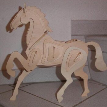 Intra απο ξύλο plywood 3mm-4mm πάχος - Horse 3D Puzzle 2mm Δίασταση 30x30 cm Intraeaxys-yon09p27 - Image 1