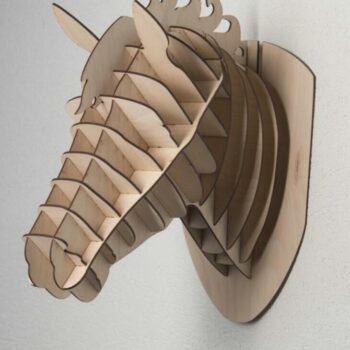 Intra απο ξύλο plywood 3mm-4mm πάχος - Διακόσμηση τοίχου με κεφάλι αλόγου Δίασταση 30x30 cm Intraeaxys-qomm4e4o - Image 1