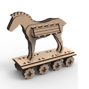 Intra απο ξύλο plywood 3mm-4mm πάχος - Δούρειος ίππος Δίασταση 30x30 cm Intraeaxys-6o3ylp37 - Image 1