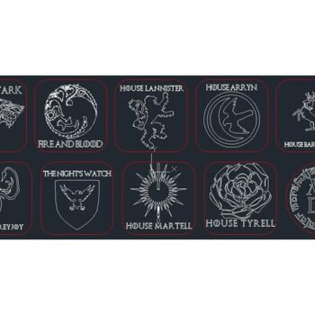 Intra απο ξύλο plywood 3mm-4mm πάχος - Game Of Thrones Coasters Red Cutting Line Δίασταση 30x30 cm Intraeaxys-pok38vd7 - Image 1