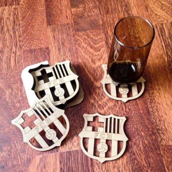 Intra απο ξύλο plywood 3mm-4mm πάχος - Σουβέρ ποδοσφαίρου FCB Δίασταση 30x30 cm Intraeaxys-91jd84p1 - Image 1