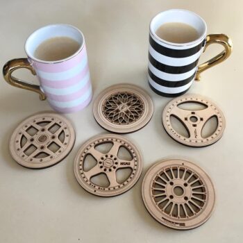 Intra απο ξύλο plywood 3mm-4mm πάχος - Σουβέρ τροχών Δίασταση 30x30 cm Intraeaxys-voq23meo - Image 1