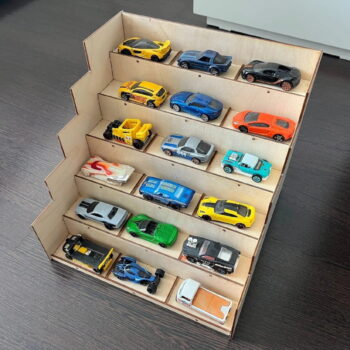 Intra απο ξύλο plywood 3mm-4mm πάχος - Ράφι ράφι οθόνης Hot Wheels Ράφι αποθήκευσης αυτοκινήτου για παιχνίδια Δίασταση 30x30 cm Intraeaxys-lopqwp57 - Image 3