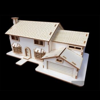 Intra απο ξύλο plywood 3mm-4mm πάχος - Κιτ 3D μοντέλων Wooden Simpsons House Δίασταση 40x50 cm Intraeaxys-91jdrep1 - Image 4