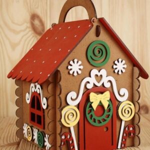 Intra απο ξύλο plywood 3mm-4mm πάχος - Ξύλινο Σπίτι με μελόψωμο Δίασταση 40x50 cm Intraeaxys-d1lvzdpo