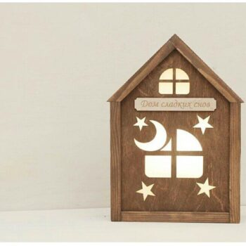 Intra απο ξύλο plywood 3mm-4mm πάχος - Διακοσμητικό φωτιστικό Moon Star Night Light Δίασταση 30x30 cm Intraeaxys-zo9yz9r7 - Image 3