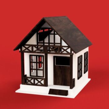 Intra απο ξύλο plywood 3mm-4mm πάχος - Κουμπαράς σε σχήμα σπιτιού Δίασταση 30x30 cm Intraeaxys-6o3yrgj7 - Image 3