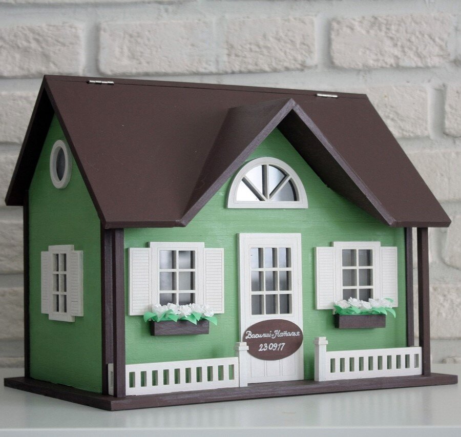 Intra απο ξύλο plywood 3mm-4mm πάχος - Φωτιστικό νύχτας σε σχήμα σπιτιού Δίασταση 30x30 cm Intraeaxys-eo2029m7