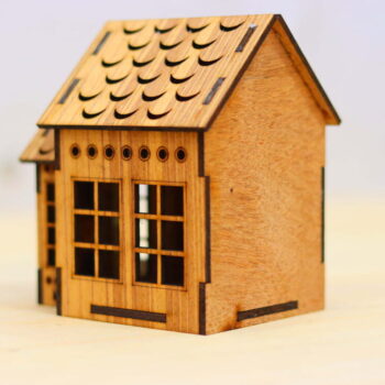 Intra απο ξύλο plywood 3mm-4mm πάχος - Μοντέλο μικρού ξύλινου σπιτιού Δίασταση 30x30 cm Intraeaxys-r7vm9vz7 - Image 9