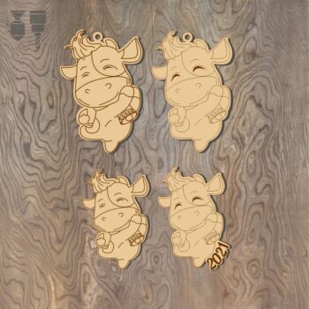 Intra απο ξύλο plywood 3mm-4mm πάχος - Χαράξτε το Πρωτοχρονιάτικο στολίδι ταύρου Δίασταση 10x10 cm Intraeaxys-joedz361 - Image 1