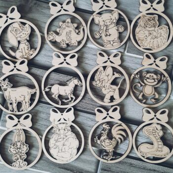 Intra απο ξύλο plywood 3mm-4mm πάχος - Διακοσμητικά σύμβολα κινεζικού νέου έτους Δίασταση 30x30 cm Intraeaxys-6o3y3jq7 - Image 1