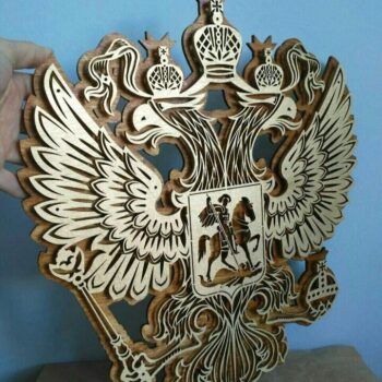 Intra απο ξύλο plywood 3mm-4mm πάχος - Εθνόσημο της Ρωσίας Δίασταση 30x30 cm Intraeaxys-67wly4w1 - Image 1