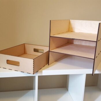 Intra απο ξύλο plywood 3mm-4mm πάχος - Ράφι Ikea Kallax με 3 κάδους αποθήκευσης Δίασταση 30x30 cm Intraeaxys-51rr6xm1 - Image 1