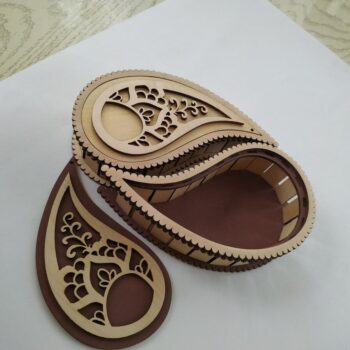 Intra απο ξύλο plywood 3mm-4mm πάχος - Ξύλινο ντεκόρ Teardrop Box Κουτί Yin Yang Δίασταση 30x30 cm Intraeaxys-67wlwk21 - Image 1