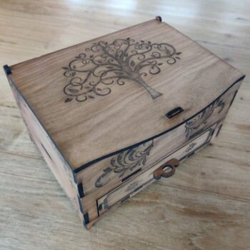 Intra απο ξύλο plywood 3mm-4mm πάχος - Κοσμήματα Κουτί Με Συρτάρι 3mm Κόντρα πλακέ Δίασταση 30x30 cm Intraeaxys-pok3jp87 - Image 3