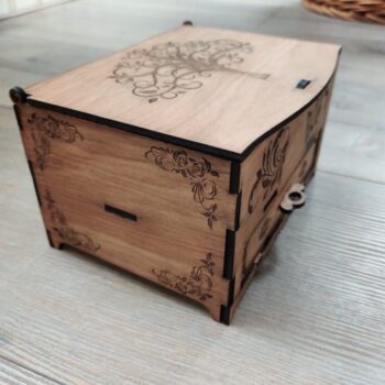 Intra απο ξύλο plywood 3mm-4mm πάχος - Κοσμήματα Κουτί Με Συρτάρι 3mm Κόντρα πλακέ Δίασταση 30x30 cm Intraeaxys-pok3jp87 - Image 4