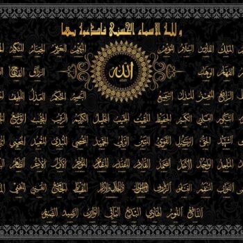 Intra απο ξύλο plywood 3mm-4mm πάχος - 99 Ονόματα του Αλλάχ Al Asma Ul Husna Δίασταση 30x30 cm Intraeaxys-51rrwqv1 - Image 1