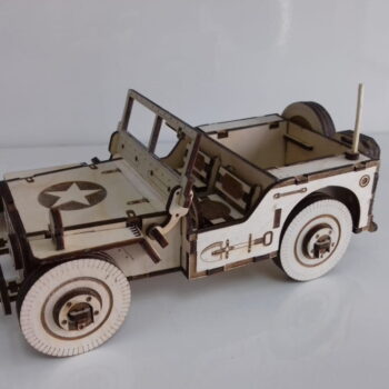 Intra απο ξύλο plywood 3mm-4mm πάχος - Jeep 3D Δίασταση 30x30 cm Intraeaxys-zo9yd6x7 - Image 1
